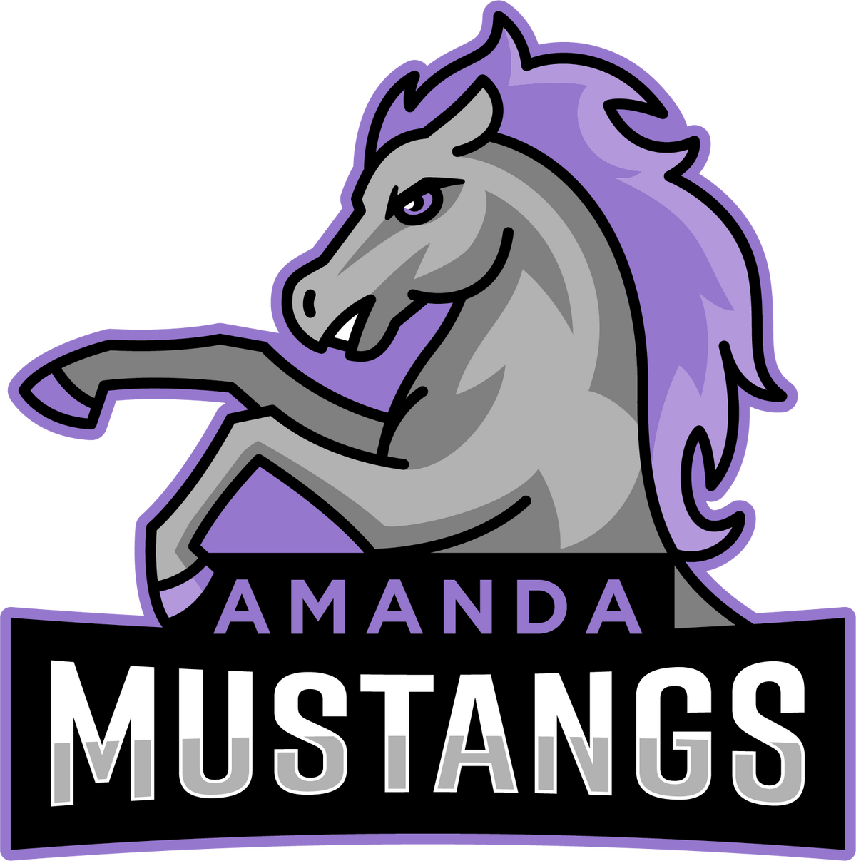 Logo for Amanda Elementary School Mustangs